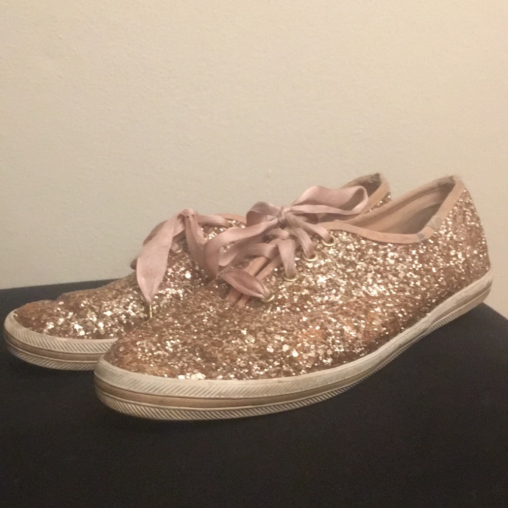 Kate Spade Rose Gold Ked Laceup Sneakers